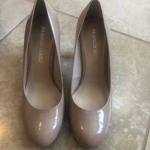 EUC Franco Sarto Nude Patent Pumps Size 9